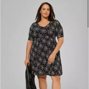 NWT Torrid Super Soft Spiderweb Skater Dress